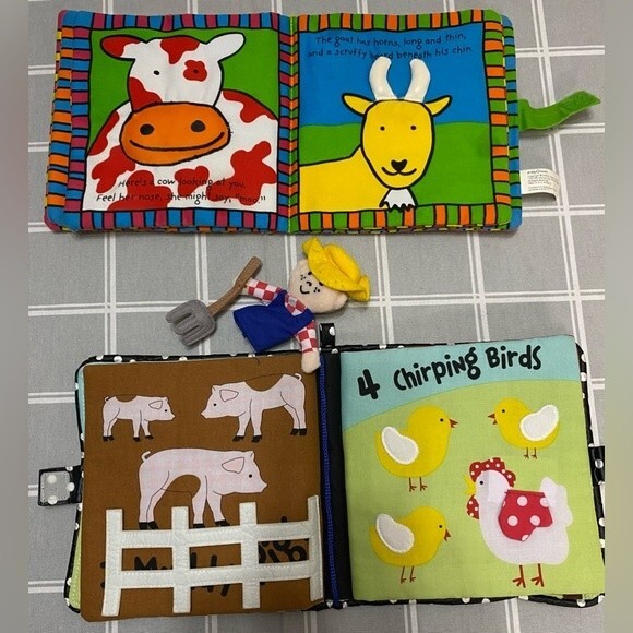 Farmyard Friend w Finger Puppet Fluffy Chick and Friends Soft Story Book Stories - Picture 2 of 5